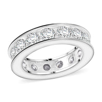 Simulated Diamond Ring in Rhodium Over Sterling Silver (Size 10.0) 0.60 ctw