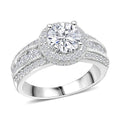 Simulated Diamond Ring in Rhodium Over Sterling Silver (Size 10.0) 2.15 ctw - Sticky add to cart bar