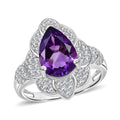 D'Joy Premium Moroccan Rose and White Zircon 3.40 ctw Ring in Rhodium Over Sterling Silver (Size 10.0) - Sticky add to cart bar