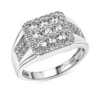 Karis Golconda Topaz 1.65 ctw Mens Ring in Platinum Bond (Size 10.0)