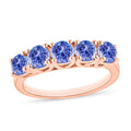 Tanzanite 1.25 ctw 5 Stone Ring in 18K Vermeil Rose Gold Over Sterling Silver (Size 10) 1 - Sticky add to cart bar