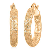 10K Yellow Gold 4x22.8mm Miligreen Hoop Earrings 3.20 Grams