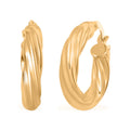 Twisted 4.3x19mm Hoop Earrings in 10K Yellow Gold 2.4 Grams - Sticky add to cart bar