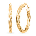 Twisted 4.3x32.8mm Hoop Earrings in 10K Yellow Gold 4.3 Grams - Sticky add to cart bar