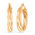 Twisted 5.3x29mm Hoop Earrings in 10K Yellow Gold 4.7 Grams - Sticky add to cart bar
