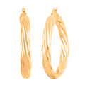 Twisted 5.3x39mm Hoop Earrings in 10K Yellow Gold 6.9 Grams - Sticky add to cart bar