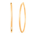 Pipe Diamond-cut 3x65mm Hoop Earrings in 10K Yellow Gold 3.8 Grams - Sticky add to cart bar