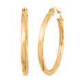 Pipe Diamond-cut 2x25.2mm Hoop Earrings in 10K Yellow Gold 1.2 Grams - Sticky add to cart bar