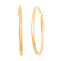 Pipe Diamond-cut 2x34.8mm Hoop Earrings in 10K Yellow Gold 1.6 Grams - Sticky add to cart bar
