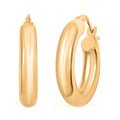 Pipe Plain 4x19.7mm Hoop Earrings in 10K Yellow Gold 2.5 Grams - Sticky add to cart bar