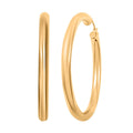 Pipe Plain 4x45mm Hoop Earrings in 10K Yellow Gold 4.1 Grams - Sticky add to cart bar