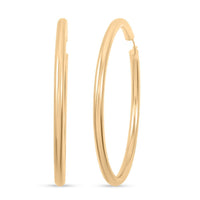 Pipe Plain 4x64mm Hoop Earrings in 10K Yellow Gold 6 Grams