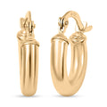 Pipe Plain 3x15mm Hoop Earrings in 10K Yellow Gold 1 Grams - Sticky add to cart bar