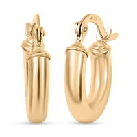 Pipe Plain 3x15mm Hoop Earrings in 10K Yellow Gold 1 Grams