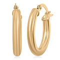 Pipe Plain 3x20mm Hoop Earrings in 10K Yellow Gold 1.3 Grams - Sticky add to cart bar