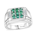 D'Joy Premium Kagem Zambian Emerald, Moissanite Ring in Rhodium Over Sterling Silver 4.00 (Size 10.0) 1.46 ctw - Sticky add to cart bar