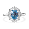 Premium Blue Zircon and White Zircon 2.35 ctw Ring in Rhodium Over Sterling Silver (Size 8.0) - Sticky add to cart bar