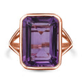 Rose De France Amethyst 15.65 ctw Ring in Vermeil Rose Gold Over Sterling Silver (Size 5.0) - Sticky add to cart bar