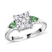 Luxuriant Lab Grown Diamond E-F VS and Ceylon Blue Sapphire 2.40 ctw Solitaire Ring in 950 Platinum