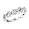 Luxuriant Lab Grown Diamond (VS) 5 Stone Ring in Rhodium Over Sterling Silver (Size 10.0) 1.00 ctw - Sticky add to cart bar