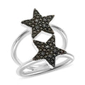 Thai Black Spinel Ring in Rhodium Over Sterling Silver - Sticky add to cart bar