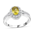 D'Joy Premium Sava Sphene, White Zircon Ring in Rhodium Over Sterling Silver (Size 10.0) 2.00 ctw - Sticky add to cart bar
