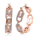 Austrian Crystal Paper Clip Hoop Earrings in Silvertone - Sticky add to cart bar