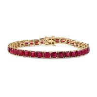 African Ruby Bracelet in 18K Vermeil YG Over Sterling Silver (7.50 In) 30.60 ctw