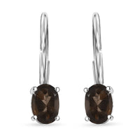 D'Joy Brazilian Smoky Quartz 0.90 ctw Lever Back Earrings in Sterling Silver