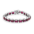 Niassa Ruby (FF) Bracelet in Rhodium Over Sterling Silver (6.50 In) 34.80 ctw - Sticky add to cart bar