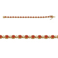 Orange Sapphire, White Zircon Bracelet in Vermeil YG Over Sterling Silver (6.50 In) 5.60 ctw - Sticky add to cart bar