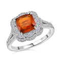 D'Joy Orange Kyanite, White Zircon Ring in Rhodium Over Sterling Silver (Size 7.0) 3.60 ctw - Sticky add to cart bar