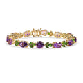 D'Joy Moroccan Amethyst and Chrome Diopside 17.65 ctw Forest Bloom Bracelet in 18K Vermeil Yellow Gold Over Sterling Silver (7.25 In) - Sticky add to cart bar