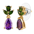 D'Joy Moroccan Amethyst and Chrome Diopside 2.25 ctw Forest Bloom Earrings in 18K Vermeil Yellow Gold Over Sterling Silver - Sticky add to cart bar