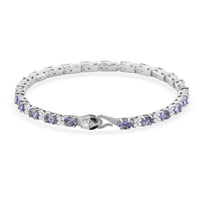 Multi Gemstone Bracelet in Rhodium Over Sterling Silver (6.50 In) 6.50 ctw
