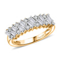 D'Joy Moissanite 0.90 ctw Wave Ring in 18K Vermeil Yellow Gold Over Sterling Silver (Size 10.0) - Sticky add to cart bar