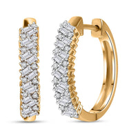 D'Joy Moissanite 1.00 ctw Hoop Earrings in 18K Vermeil Yellow Gold Over Sterling Silver