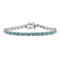 D'Joy Betroka Blue Apatite Zigzag Bracelet in Rhodium Over Sterling Silver (7.25 In) 7.35 ctw - Sticky add to cart bar