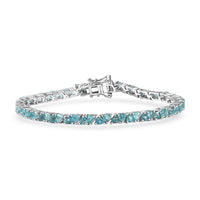 D'Joy Betroka Blue Apatite 7.35 ctw Ocean Prism Bracelet in Rhodium Over Sterling Silver (7.25 In)