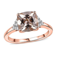 Certified & Appraised Luxoro 10K Rose Gold AAA Marropino Morganite, Diamond (G-H, I2) Ring (Size 10.0) (Del. in 10-15 Days) 3.21 ctw