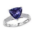 Certified & Appraised Rhapsody 950 Platinum AAAA Tanzanite, Diamond (E-F, VS) Ring (6.60 g) (Del. in 10-15 Days) 4.16 ctw - Sticky add to cart bar