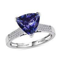 Certified & Appraised Rhapsody 950 Platinum AAAA Tanzanite, Diamond (E-F, VS) Ring (6.60 g) (Del. in 10-15 Days) 4.16 ctw
