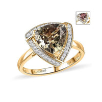 Certified & Appraised Luxoro 14K Yellow Gold AAA Turkizite and Diamond (G-H, I2) Ring (Size 9.0) (Del. in 10-15 Days) 4.16 ctw