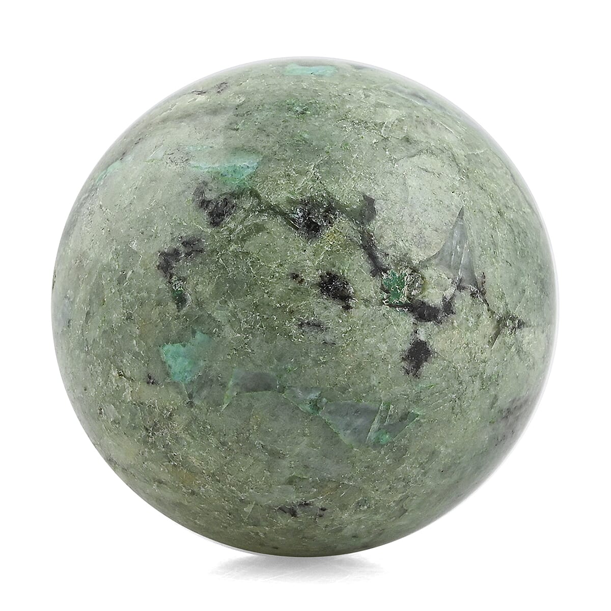 Chrysocolla Sphere -M Approx 907ctw with Free Wood Stand 10"