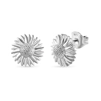 Sunflower Earrings in 10K White Gold 2.70 Grams