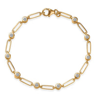 Luxuriant Lab Grown Diamond G-H SI 1.00 ctw Bracelet in 18K Vermeil Yellow Gold Over Sterling Silver (7.25 In)