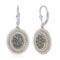 D'Joy Ceylon Sapphire and Moissanite 2.65 ctw Earrings in 18K Vermeil YG and Rhodium Over Sterling Silver - Sticky add to cart bar
