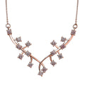 Luxuriant Lab Grown Pink Diamond (IR) VS 1.00 ctw Vines Necklace in 18K Vermeil Rose Gold Over Sterling Silver 18 Inches - Sticky add to cart bar