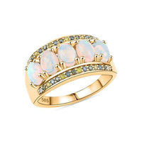 AAA Ethiopian Welo Opal and Multi Diamond 1.90 ctw Ring in 14K Yellow Gold (Size 10.0)