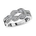 D'Joy White Diamond Fancy Ring in Rhodium Over Sterling Silver (Size 10.0) 0.25 ctw - Sticky add to cart bar